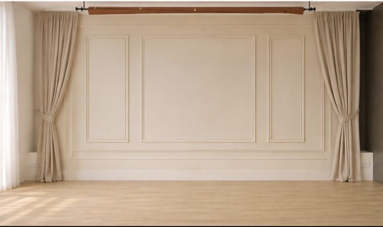 Panelled ivory backdrop
