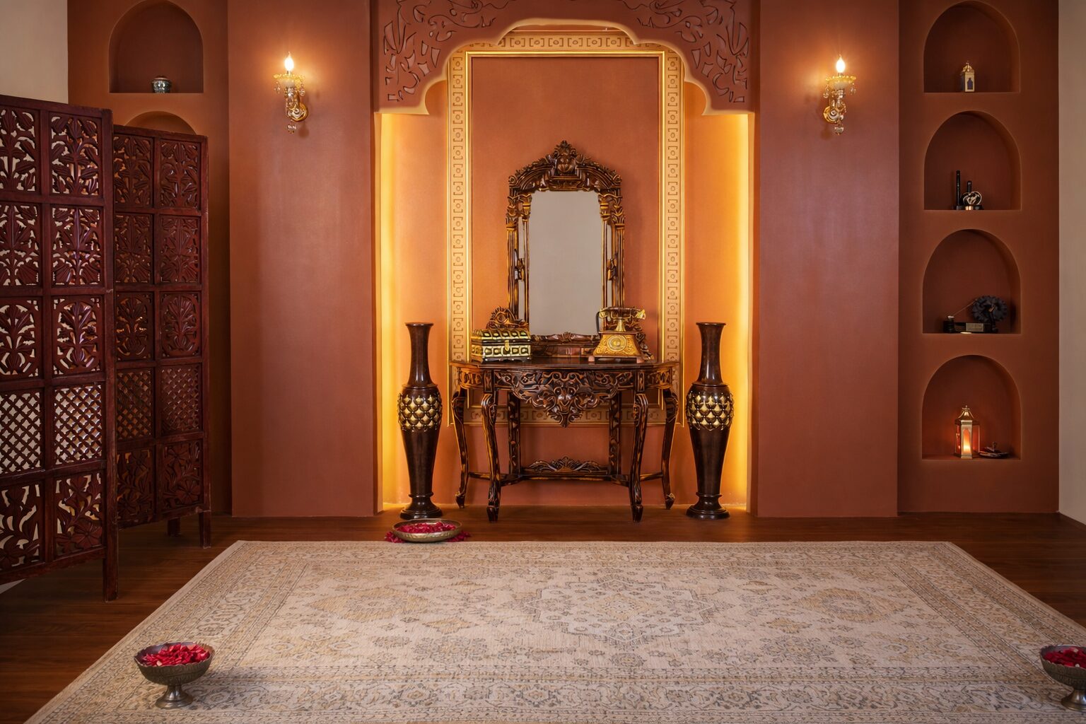 The Darbaar — carved arch, console and heritage detailing